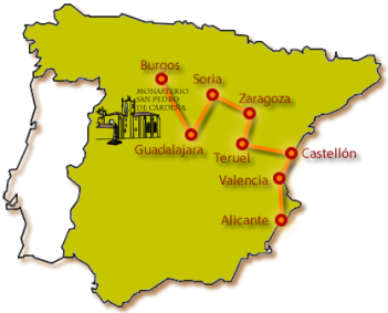 mapa ruta camino del cid